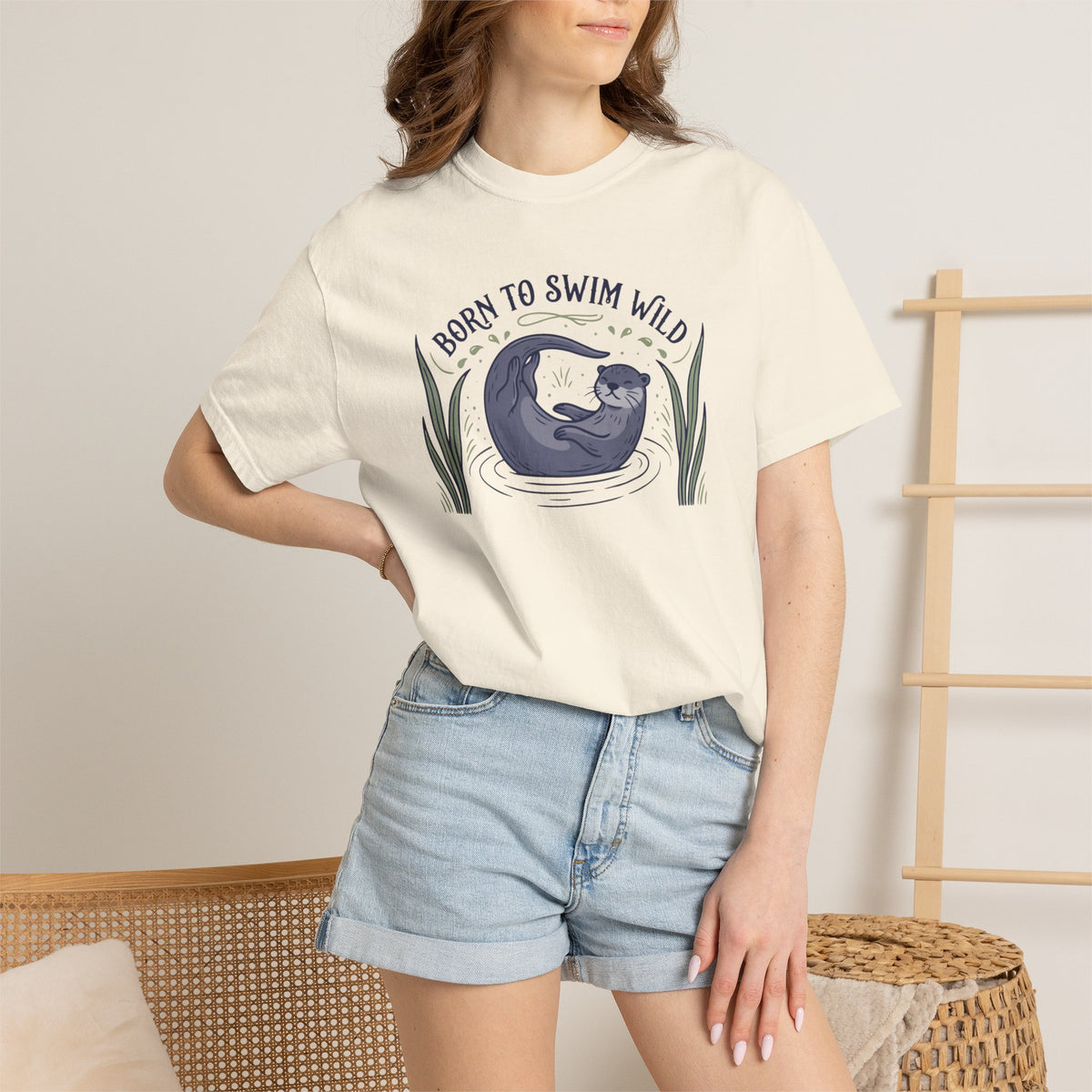 Otter Born to Swim Wild T-shirt