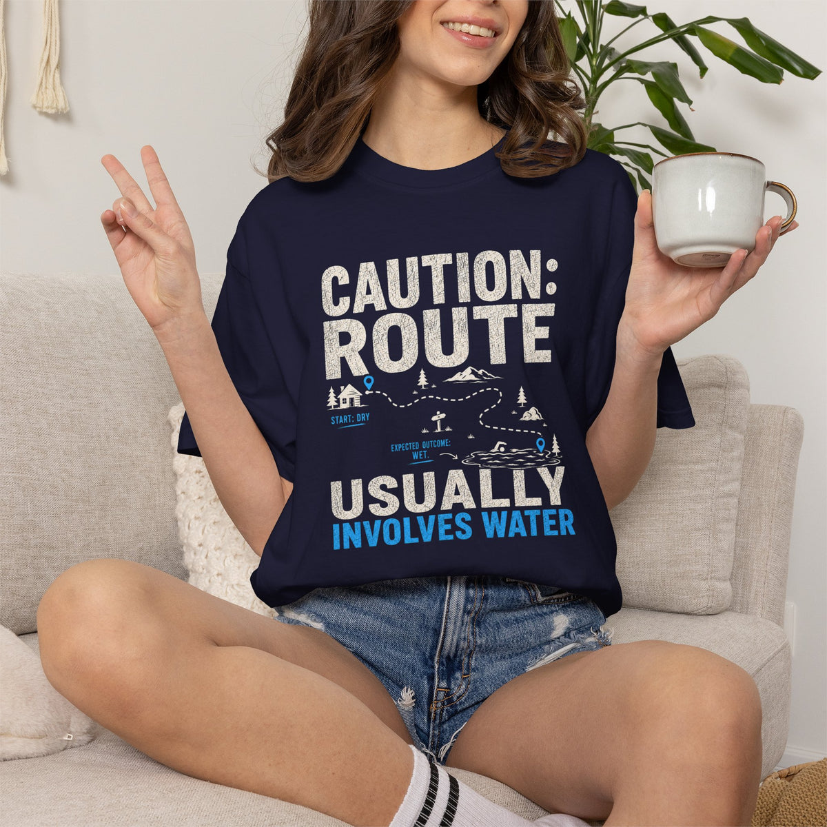 Route Usually Involves Water T-shirt