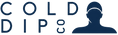 A dark navy blue logo on a white background featuring the text 'COLD DIPS' alongside a stylized silhouette of a person's head and shoulders.